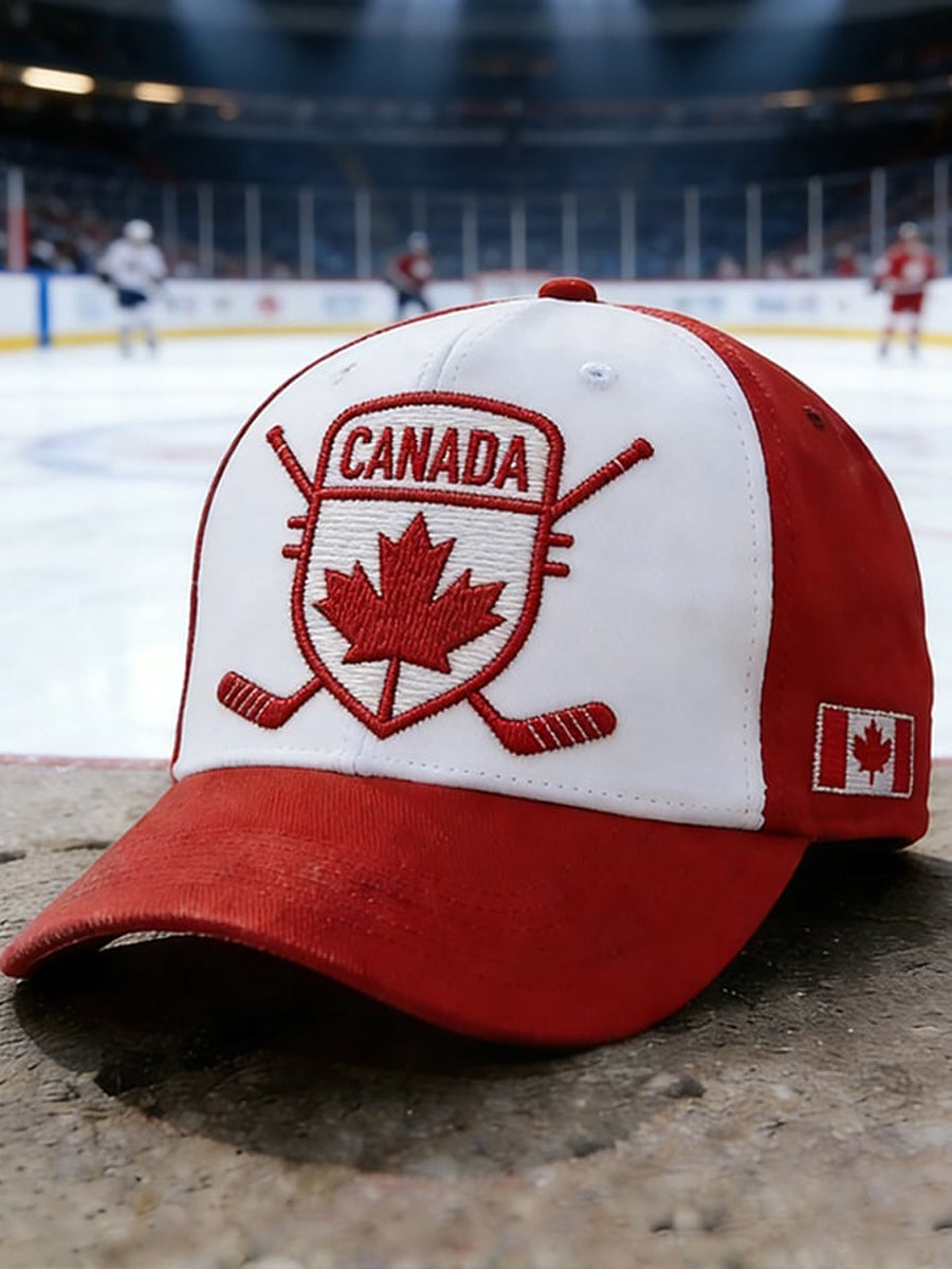 Canadian Ice Hockey Print Baseball Cap