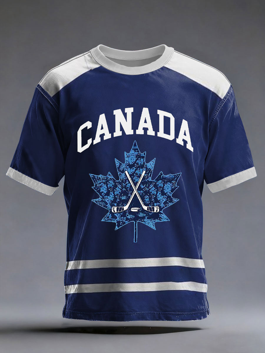 Men's Canada Hockey Printed Casual T-Shirt