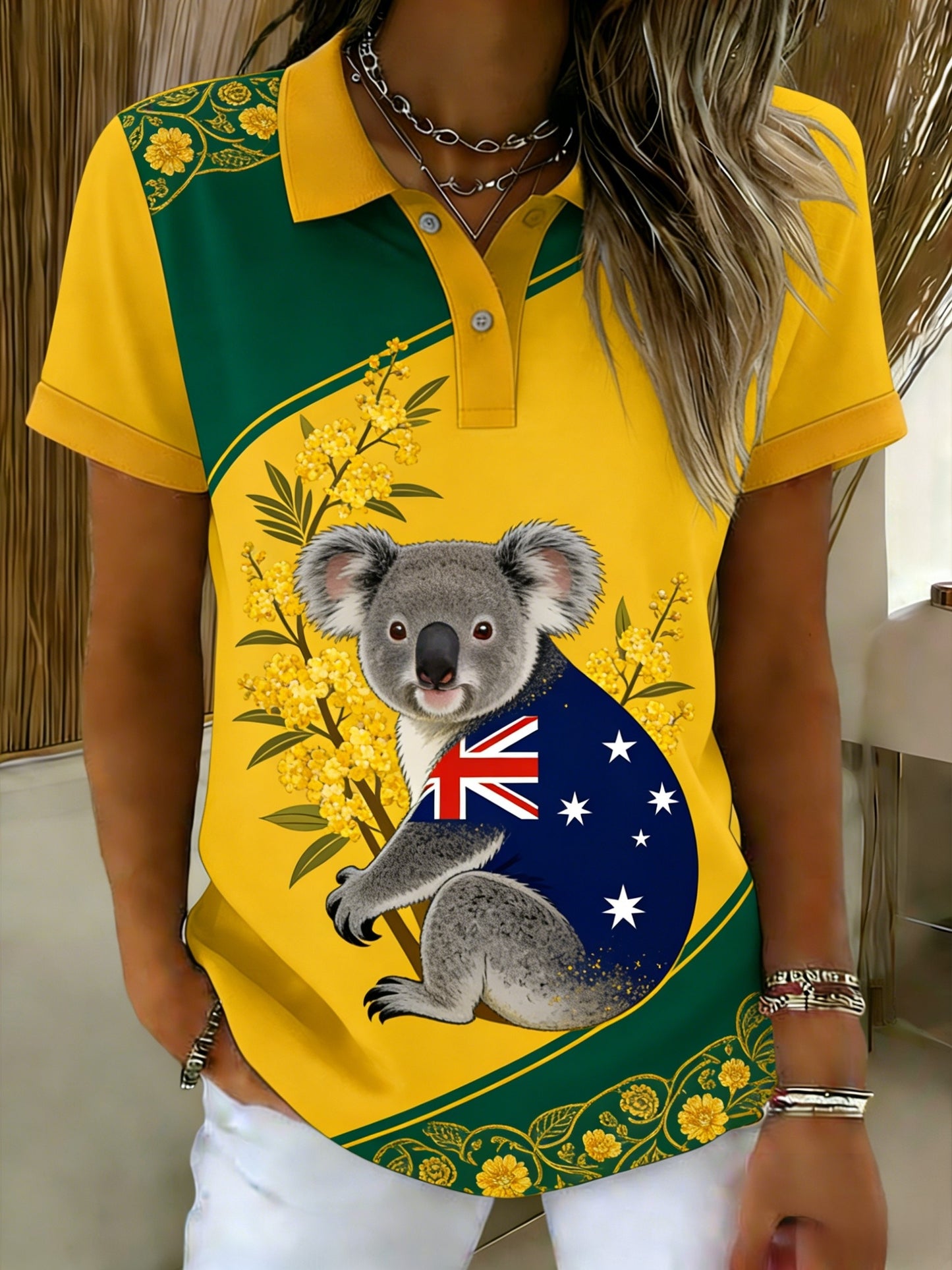 Women's Vintage Australian Holiday Casual Short-Sleeve Polo Shirt