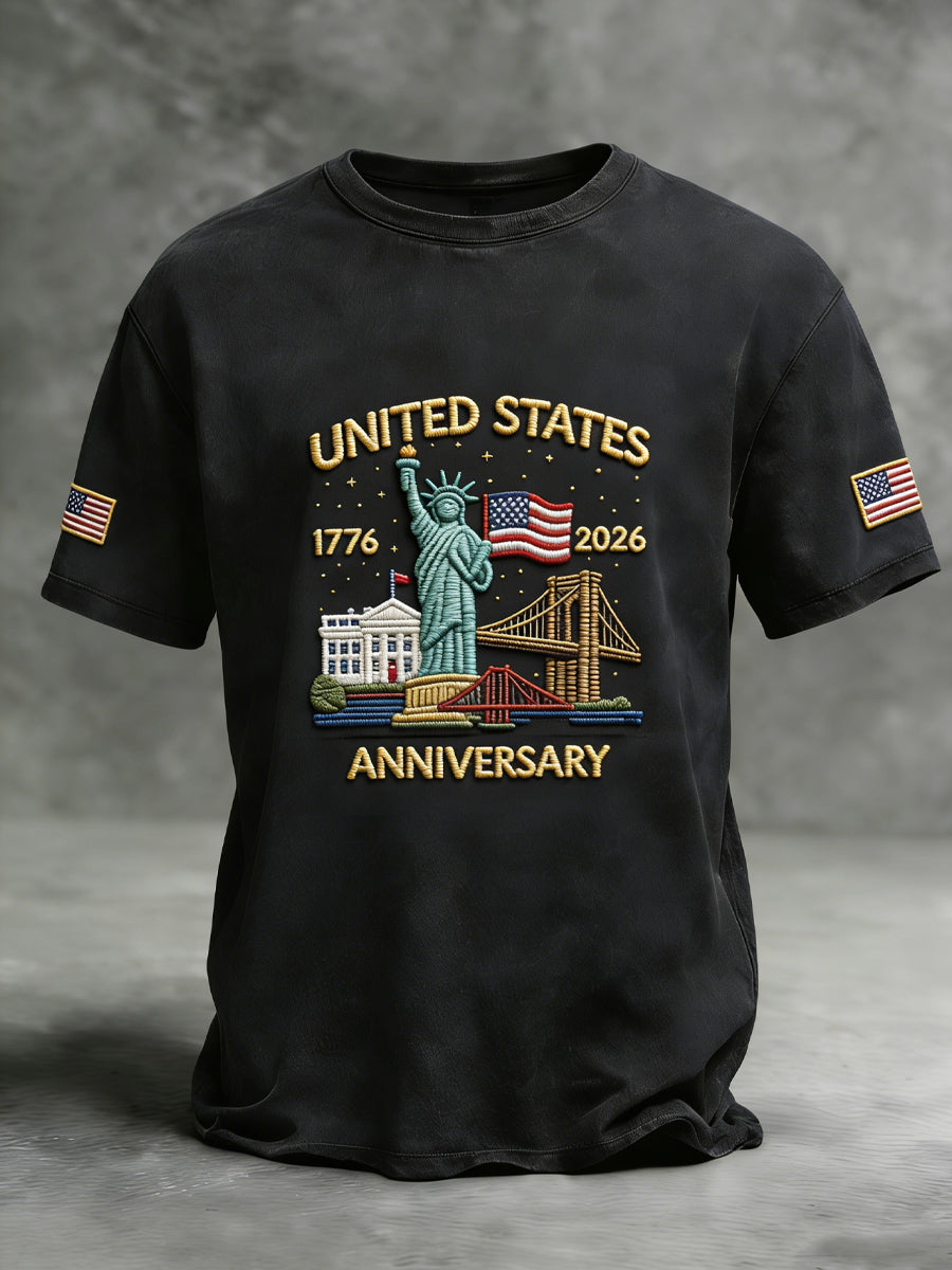Retro America 250 Flag Casual T-Shirt