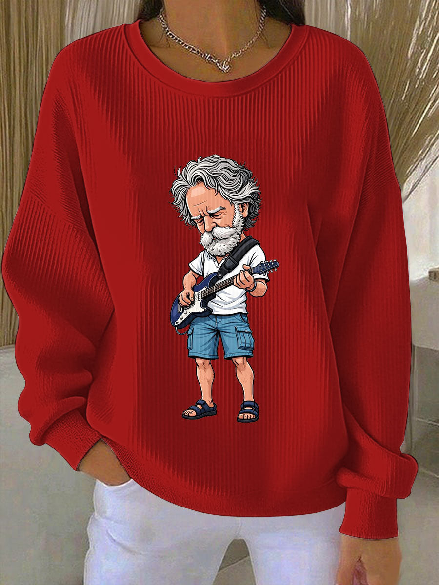 Women's RIP Bob Weir Ribbed Round-Neck Sweatshirt