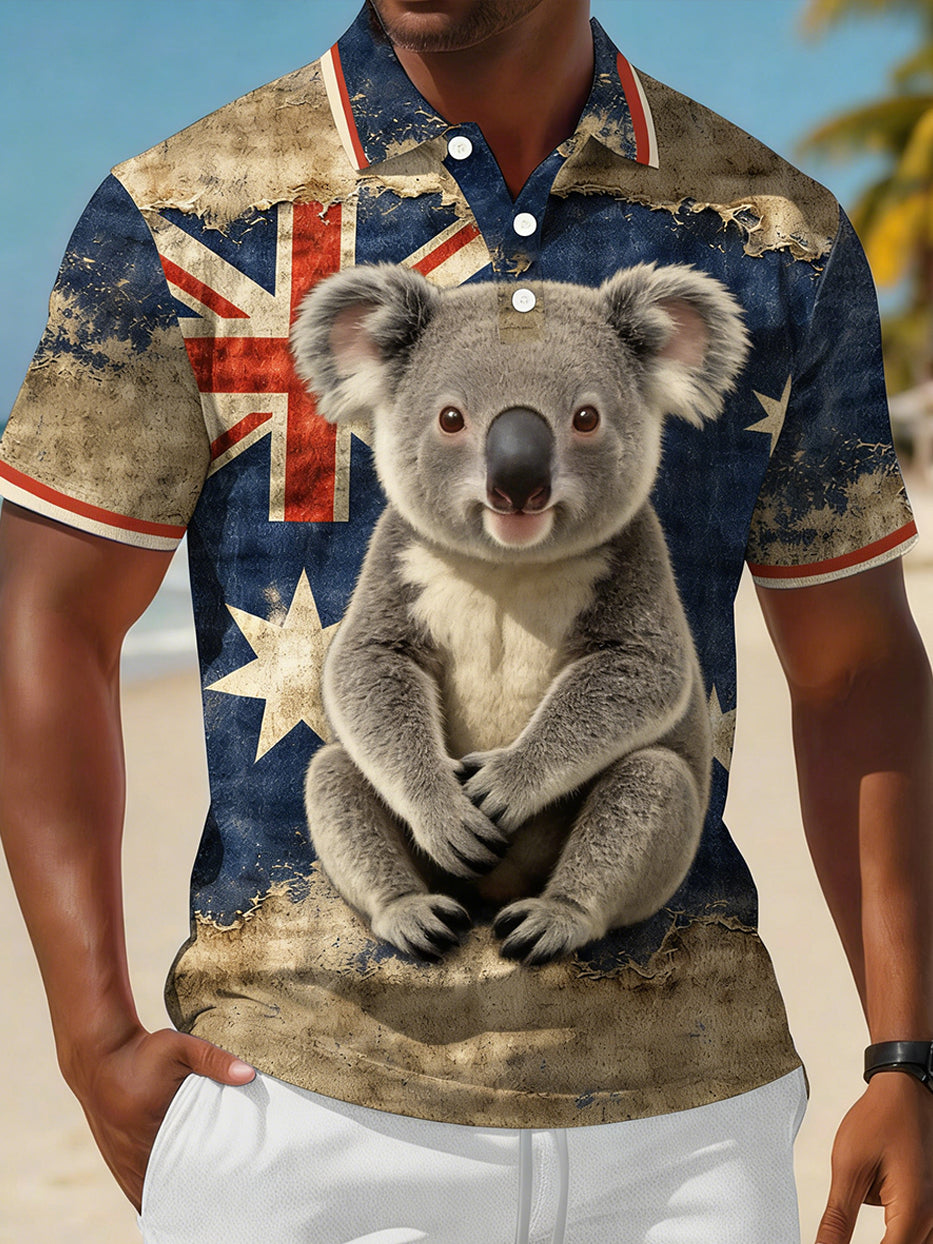 Men's Vintage Australian Holiday Smart Casual Polo Shirt