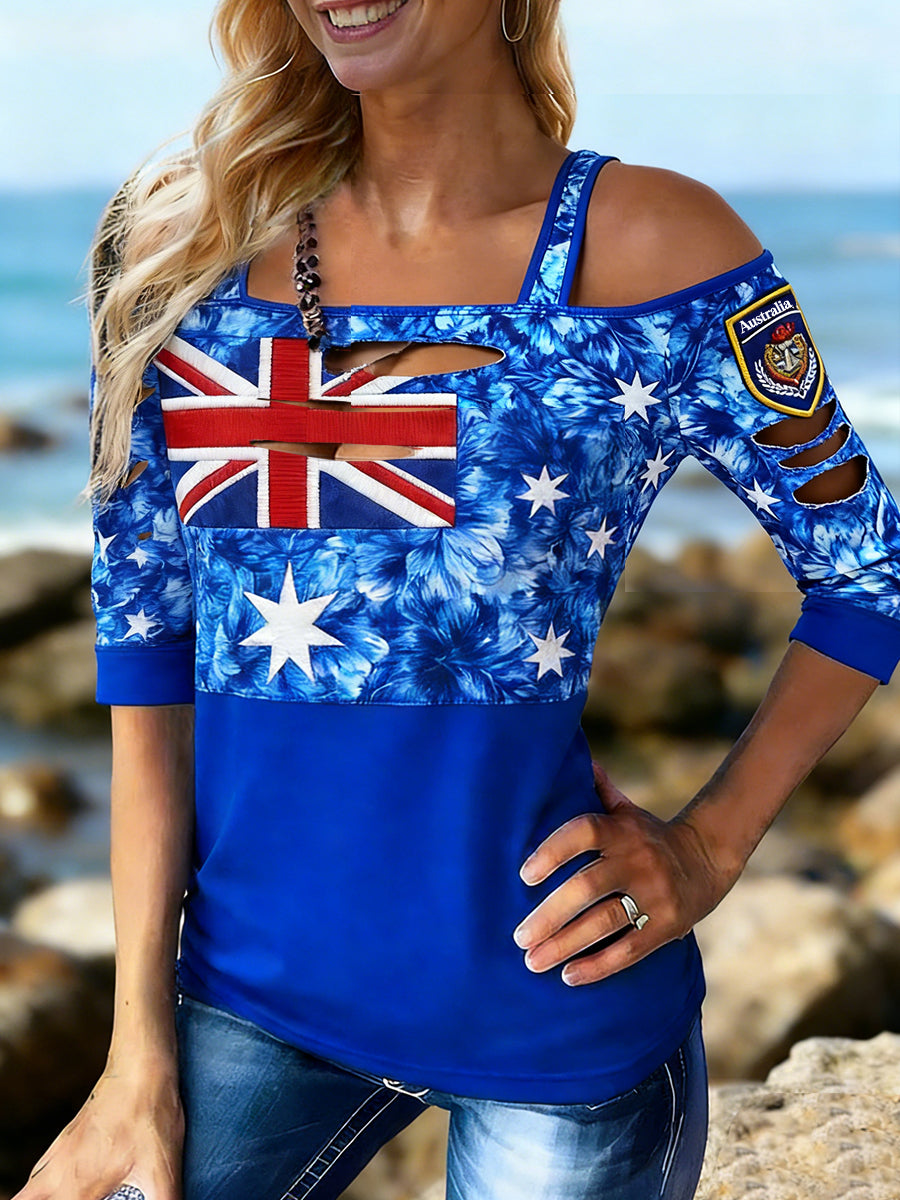 Women's Cute Animal Print Denim Patchwork Comfortable Top