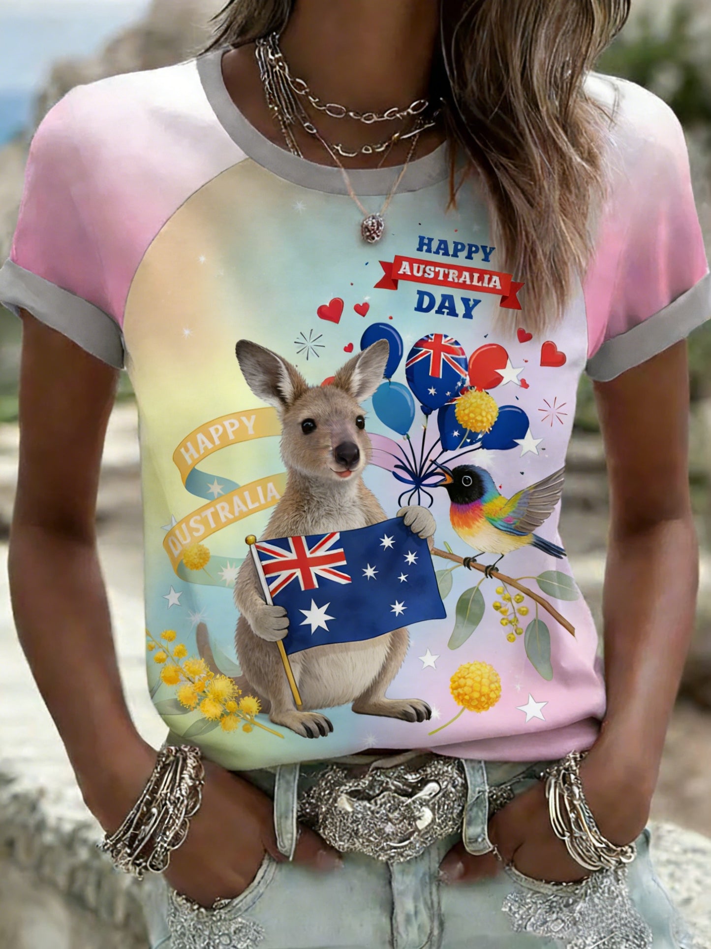 Women's Vintage Australian Holiday Casual Comfortable Short Sleeve T-Shirt