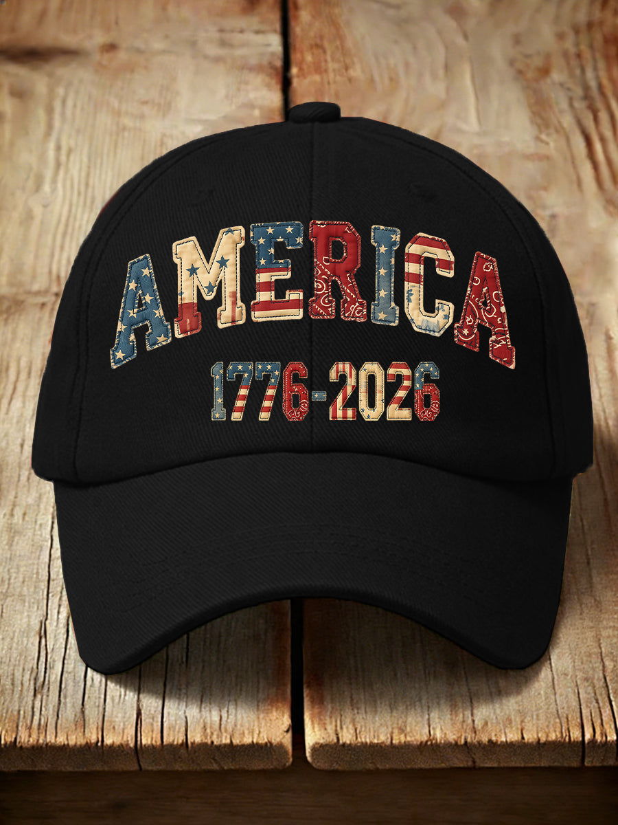 Unisex America 1776-2026 Patchwork Pattern Hat