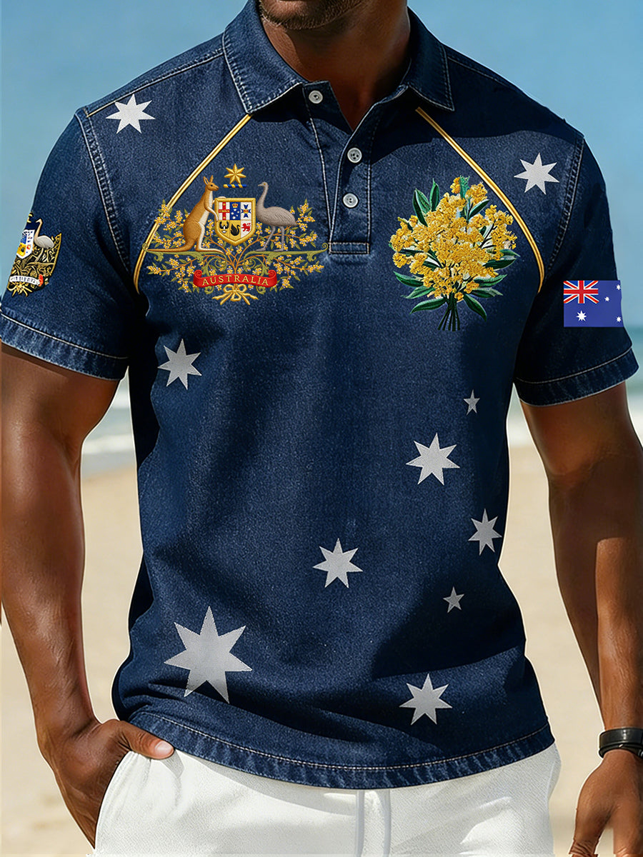 Men's Vintage Australian Holiday Smart Casual Polo Shirt