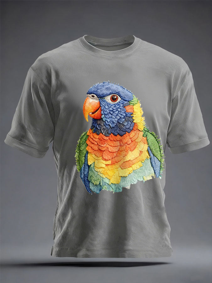 Unisex Rainbow Lorikeet Art Printed T-shirt