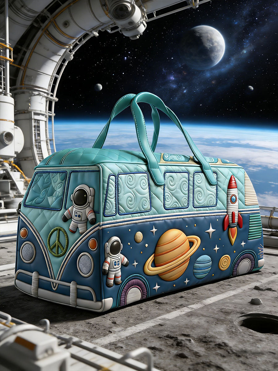 Vintage Hippie Space Style Printed Quilted Travel Bag