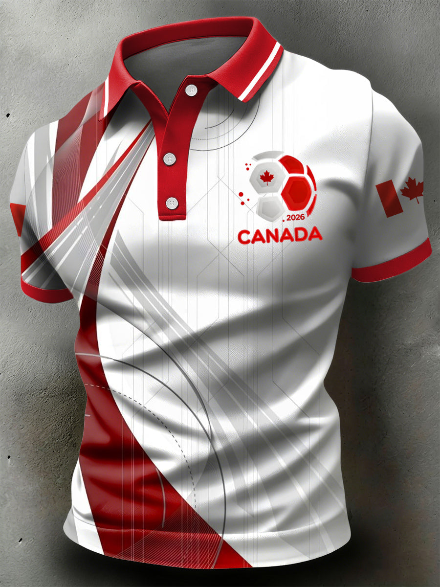 Retro Canada 2026 Soccer Art Polo Shirt