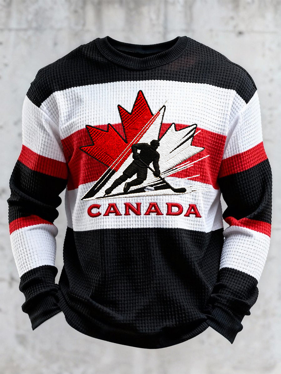 Men's Canadian Ice Hockey Long-Sleeved T-Shirt