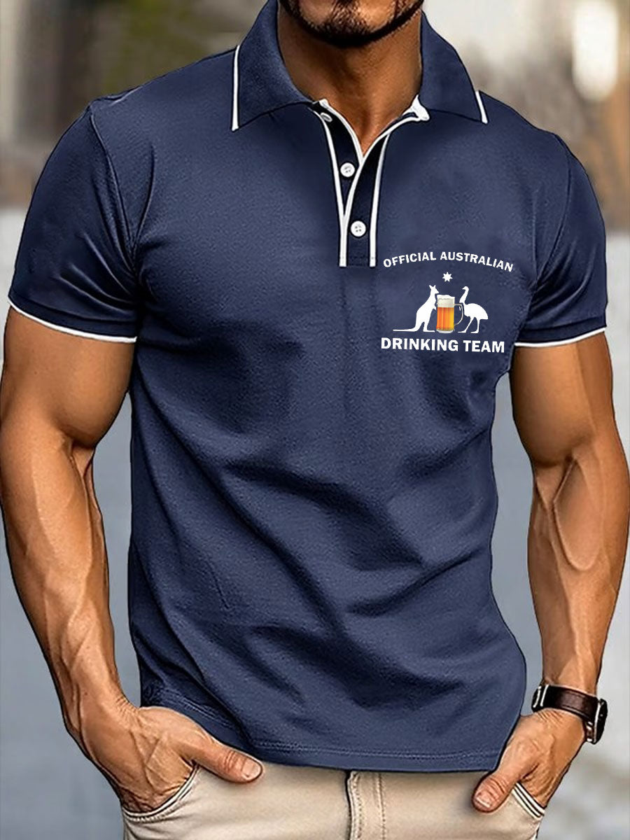 Men's Aussie Drinking Funny Printed Casual Tops