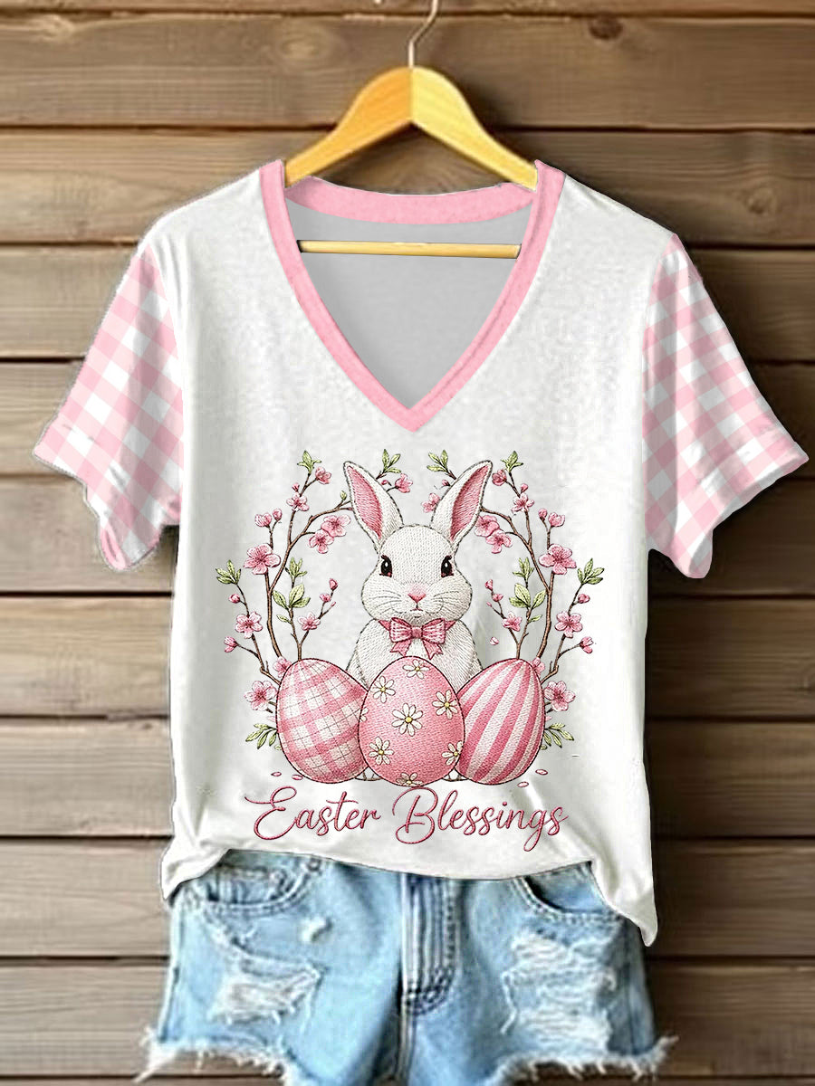 Women's Cute Easter Bunny Short Sleeve T-shirt