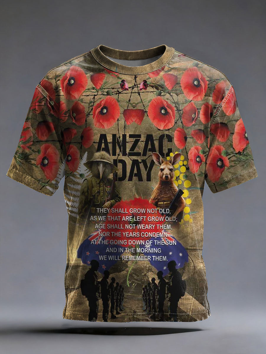 Men's Australia Anzac Day Lest We Forget Short Sleeve T-shirt