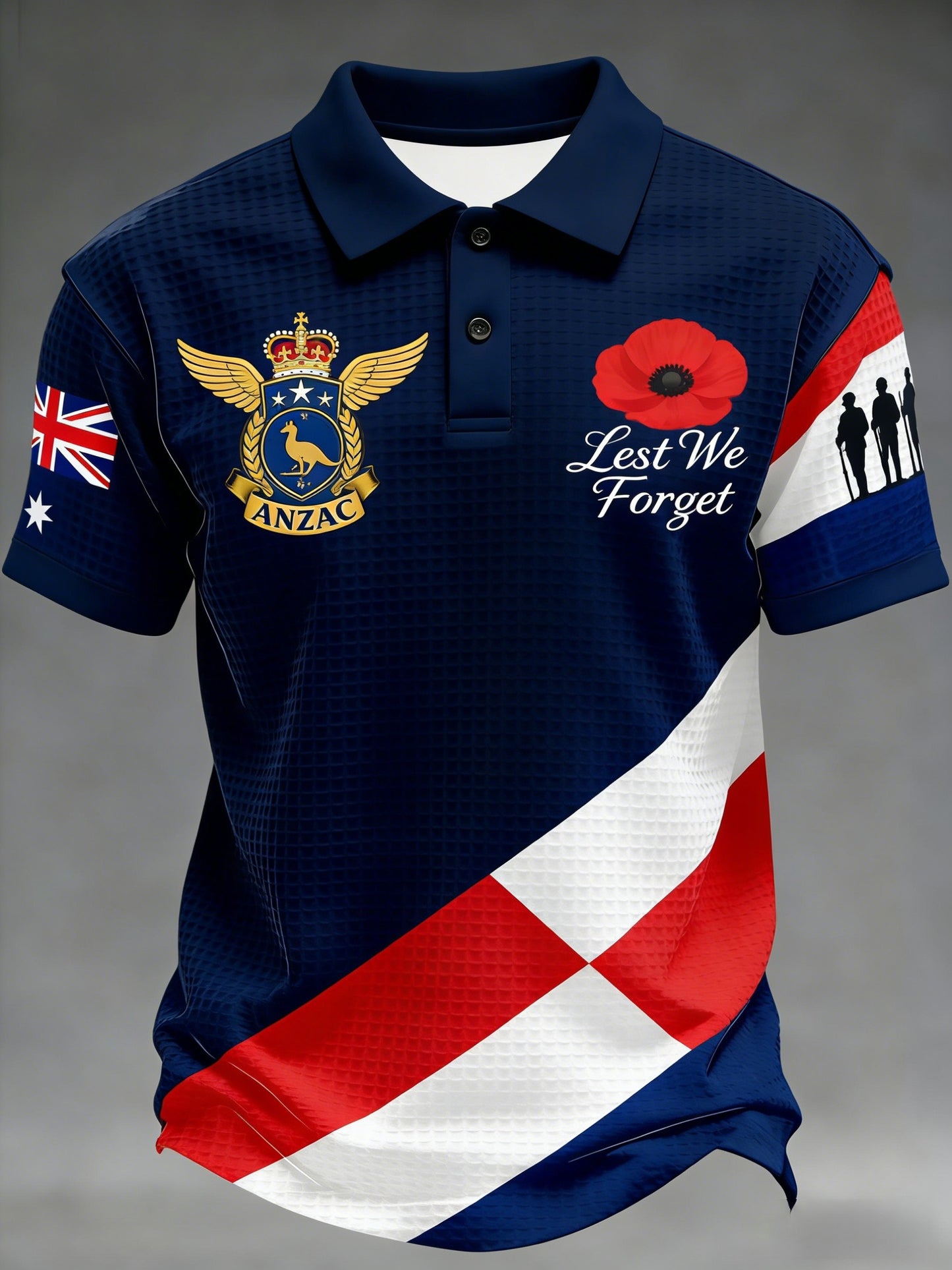 Men's Australia Anzac Day Lest We Forget Short-Sleeve Waffle T-Shirt