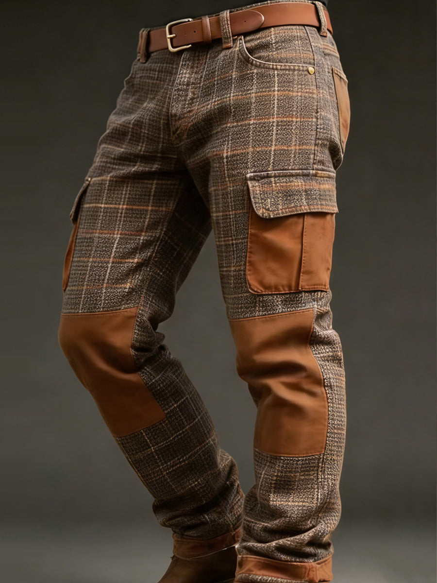 Men's Retro Vacation Business Art Print Casual Workwear Trousers