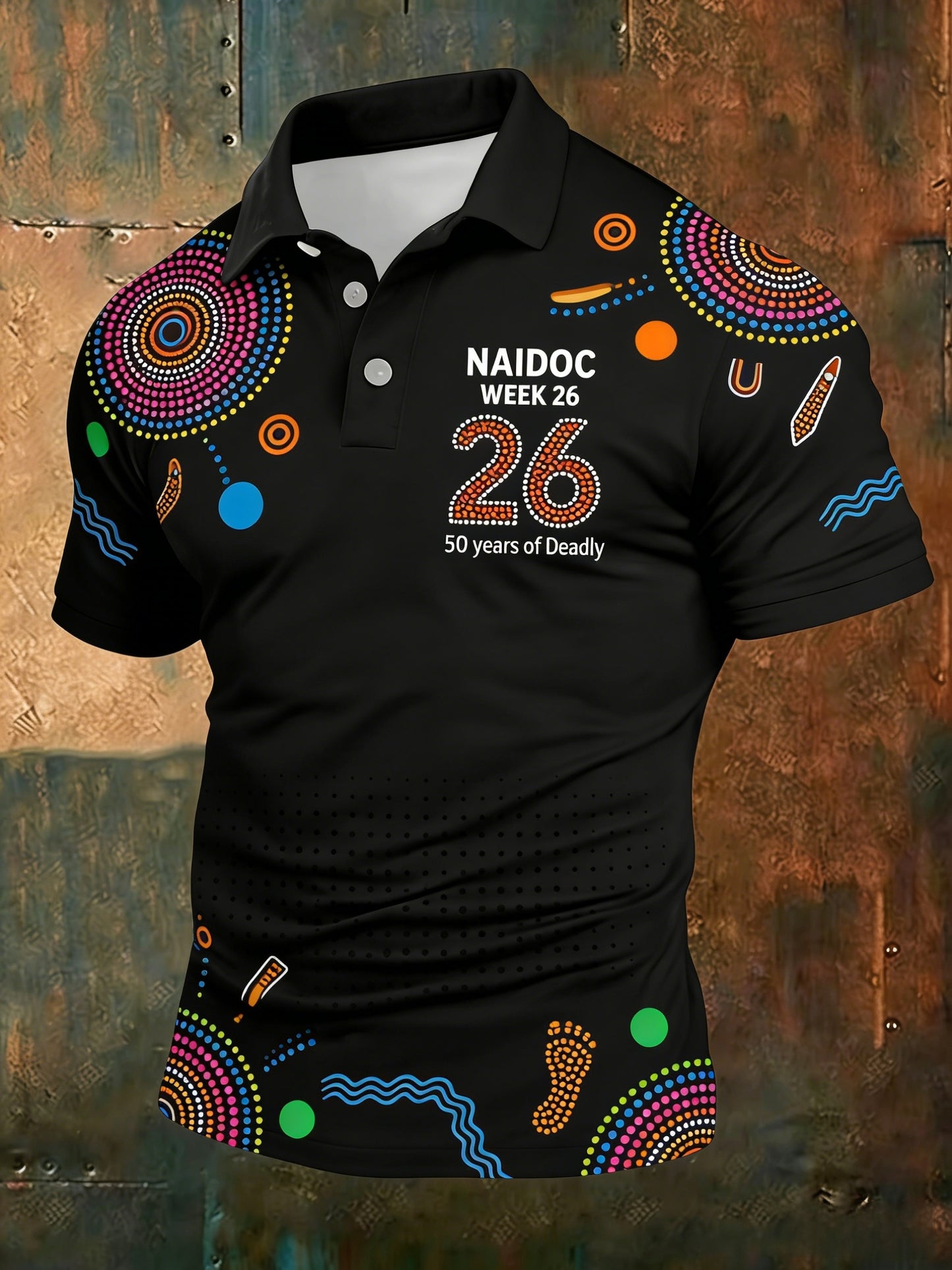 Men's AU Aboriginal Art NAIDOC Week Printed T-Shirt