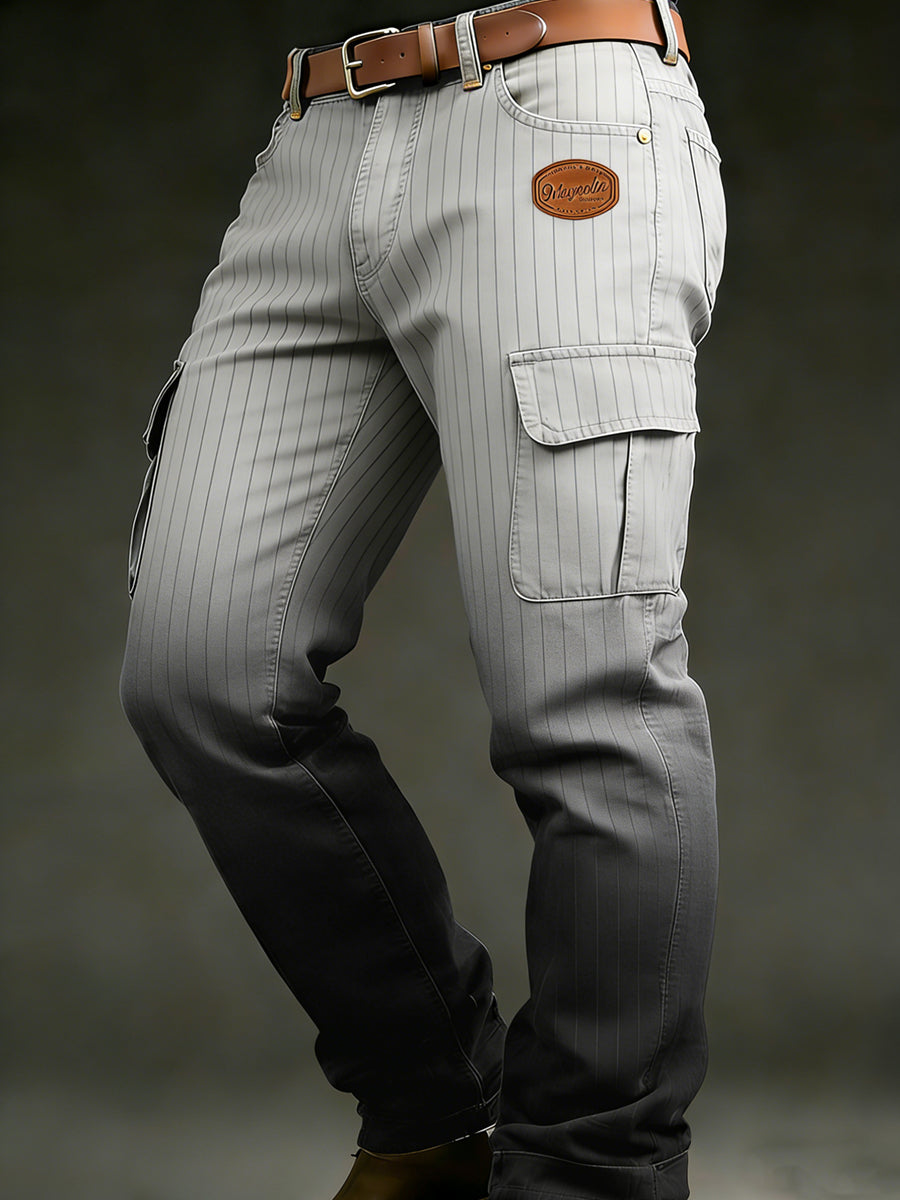 Men's Retro Vacation Business Art Print Casual Workwear Trousers