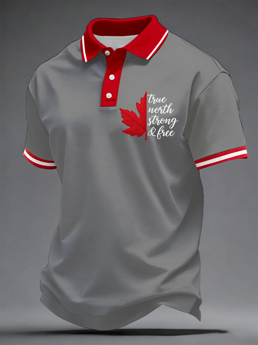 Men's Canada True North Strong And Free Printed Casual Top