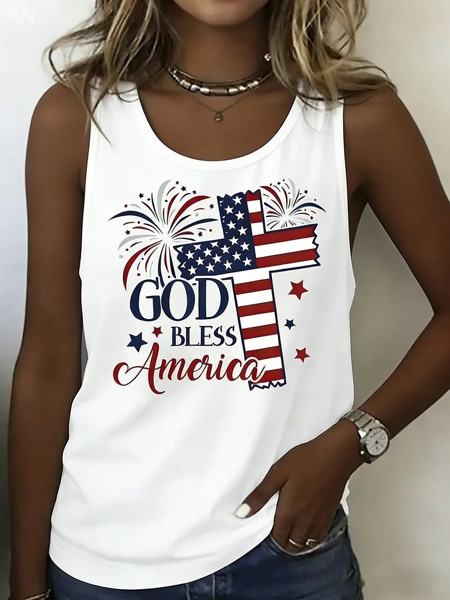 Women's Retro American Independence Day Tank Top