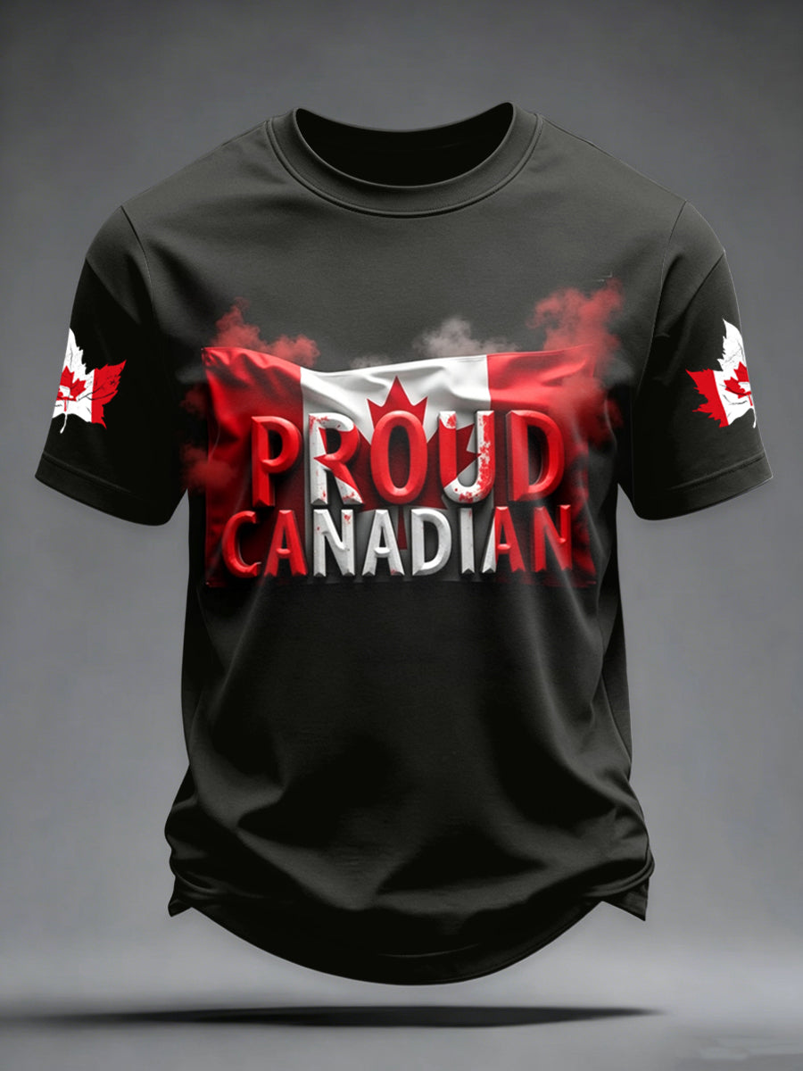 Men's Canada Day Printed Vintage Fashion Loose Short Sleeve T-Shirt