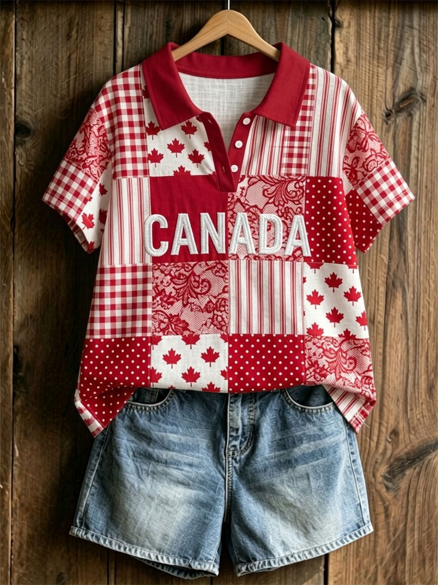 Women's Canada Maple Leaf Art Print Casual T-Shirt