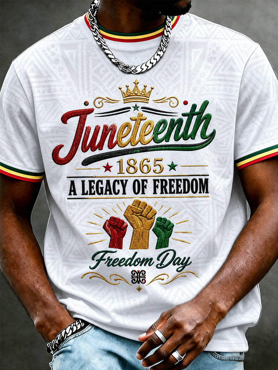 Men's Juneteenth A Legacy Of Freedom Print Casual Tee