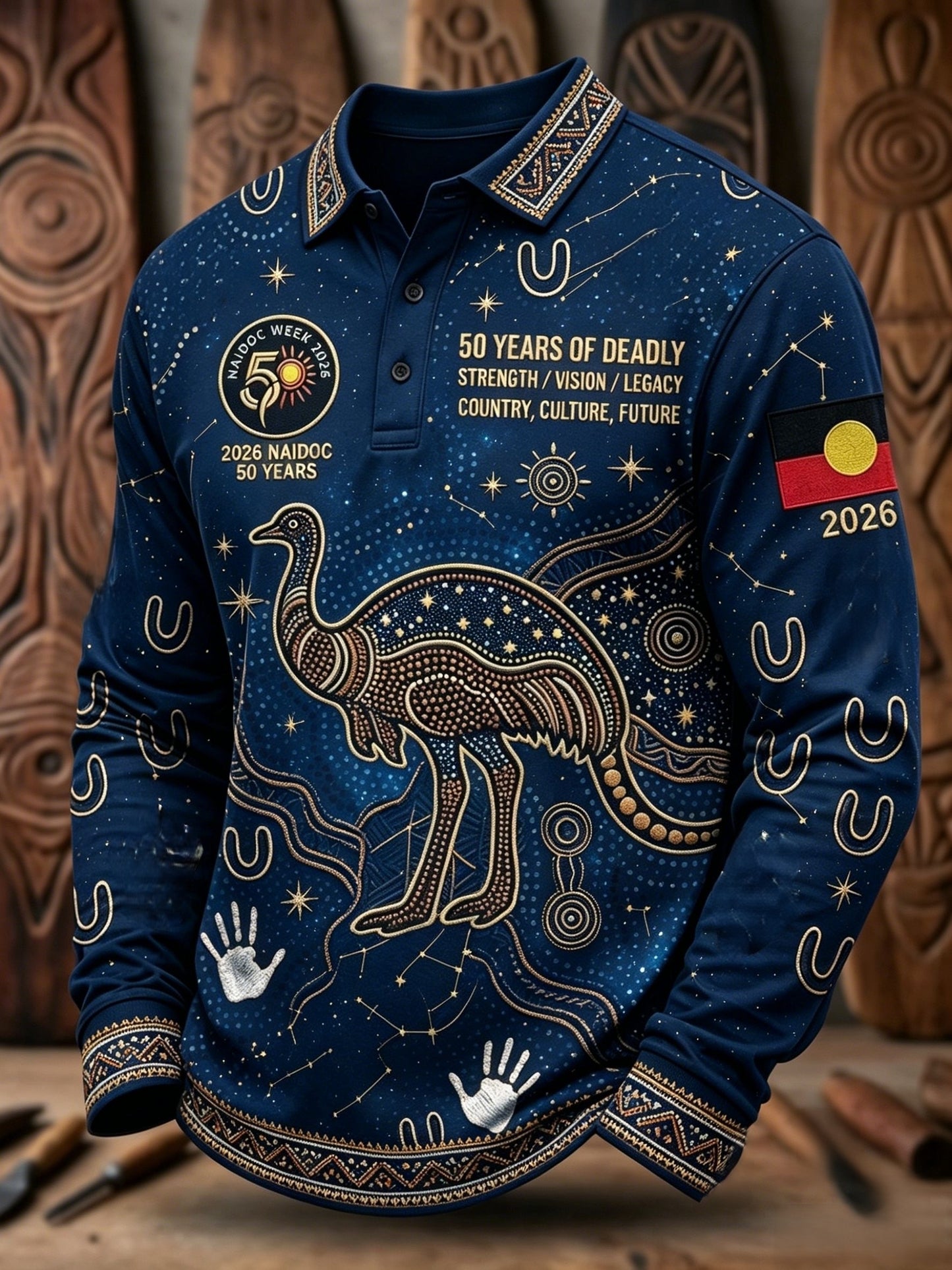 Men's AU Aboriginal Culture Printed polo shirt