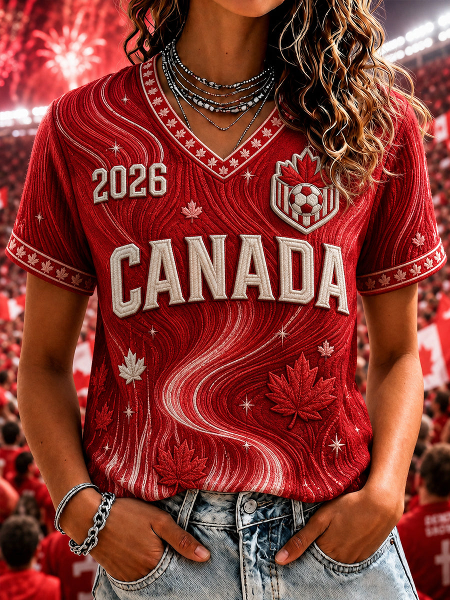 Women's Gift For Football Fans Print Casual Short Sleeve T-Shirt