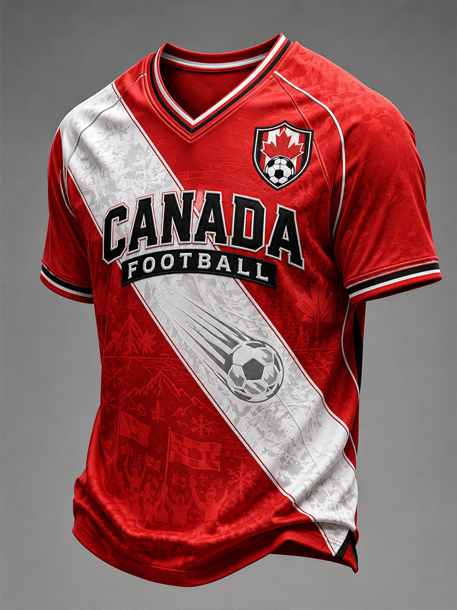 Men's Canada Football V-neck T-shirt