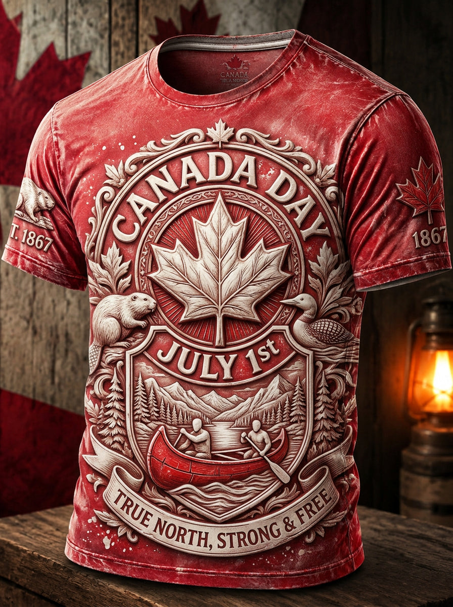 Men's Canada Day Casual Printed T-shirt