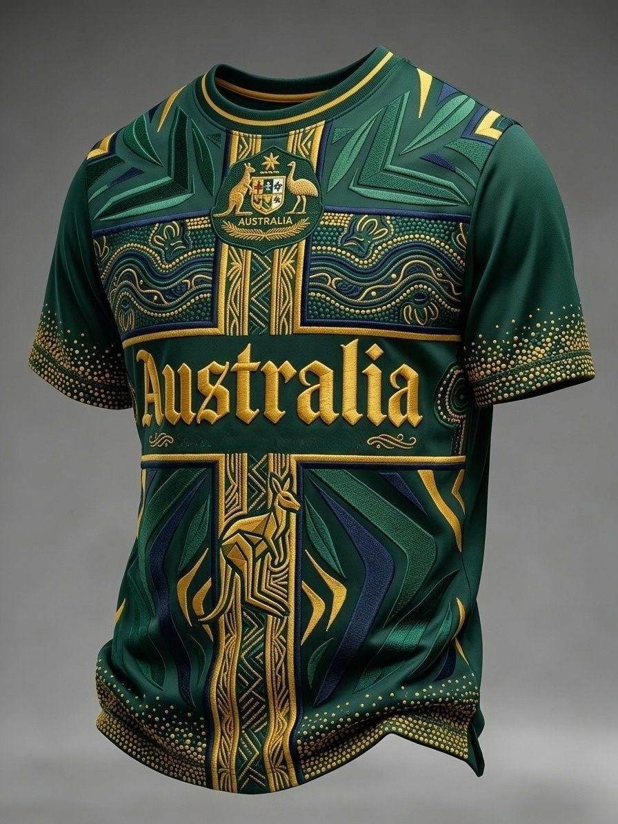 Men's Vintage Australian Football Lover 2026 Printed T-Shirts