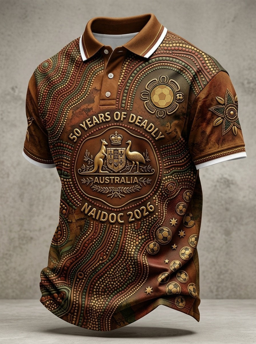 Men's Australian Football Lover Short Sleeve Polo Shirt