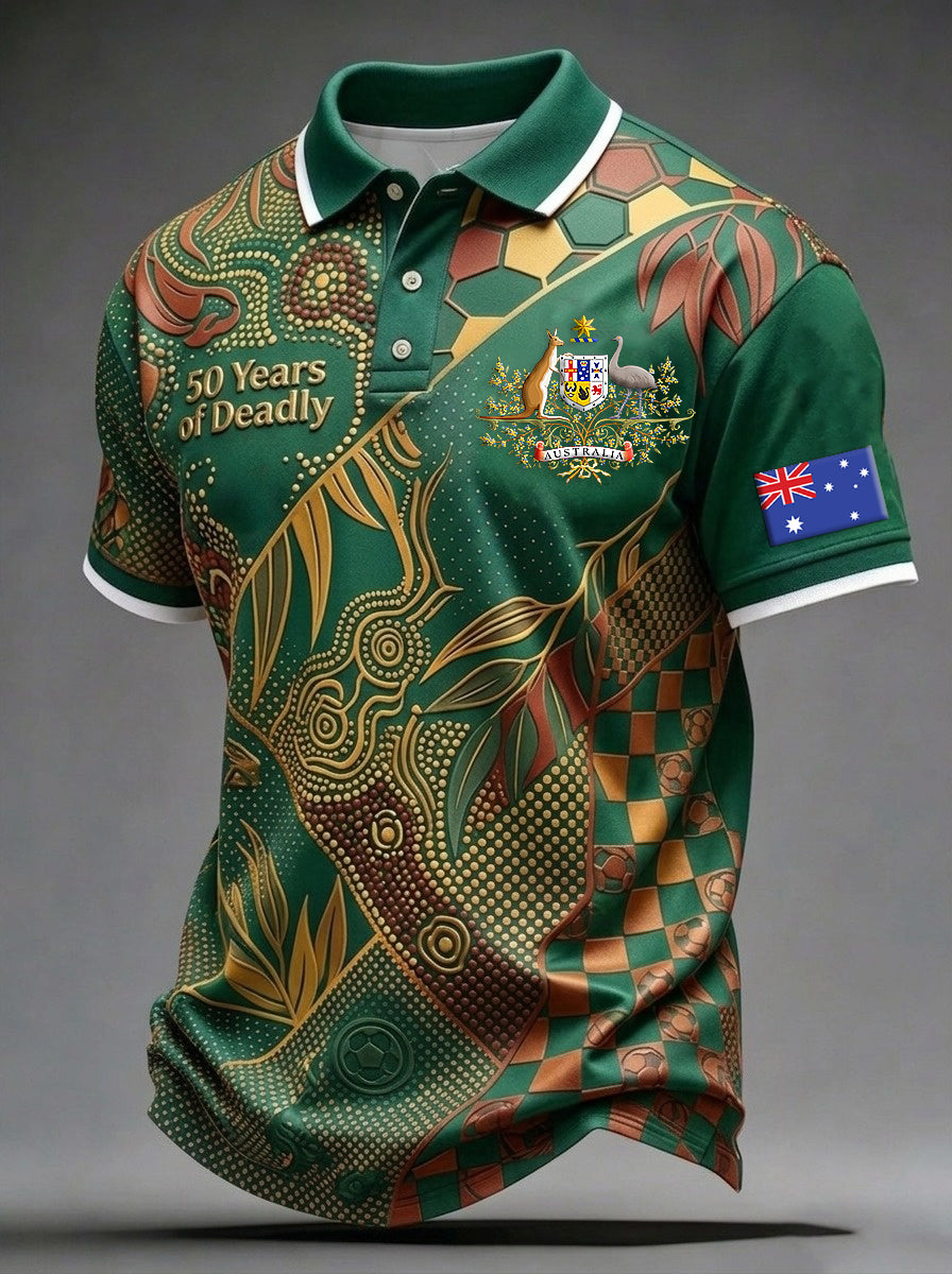 Men's Australian Football Lover Short Sleeve Polo Shirt