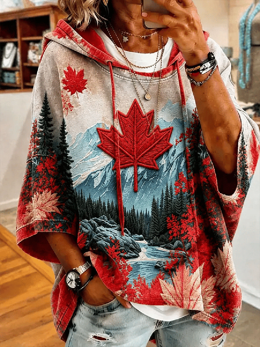 Women's Canada Print Casual Hoodie