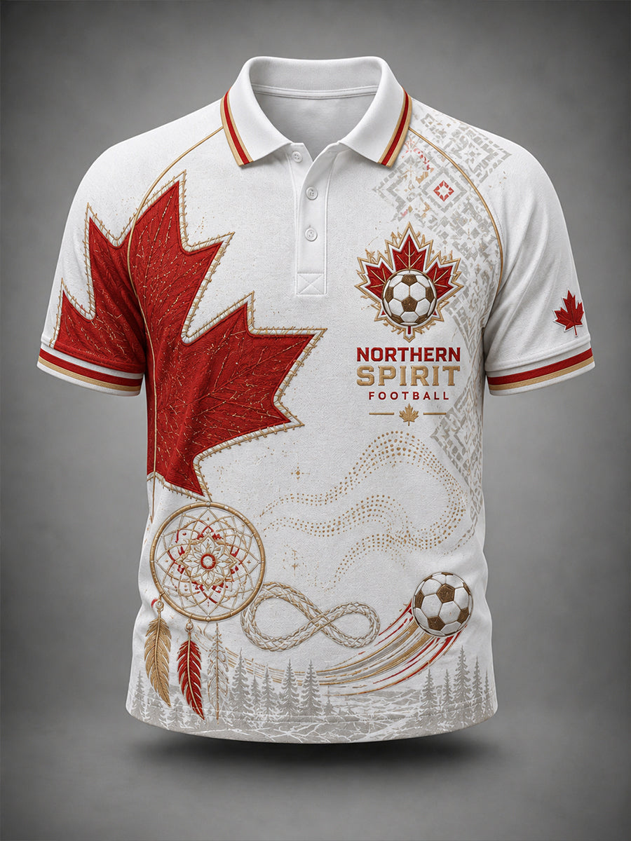 Men's Canada Football Art Print Polo Shirt