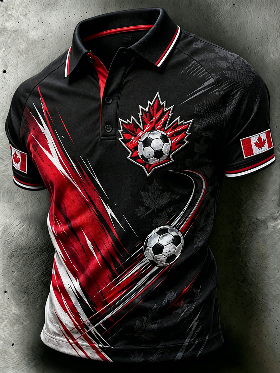 Men's Canada Football Art Print Polo Shirt