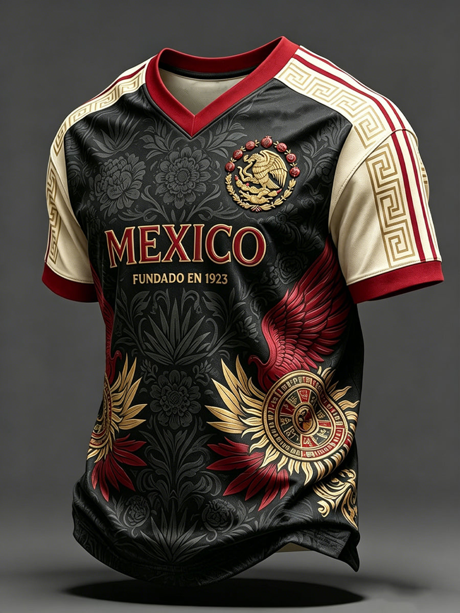 Men's Mexican Soccer Match Art Print Short-Sleeve T-Shirt