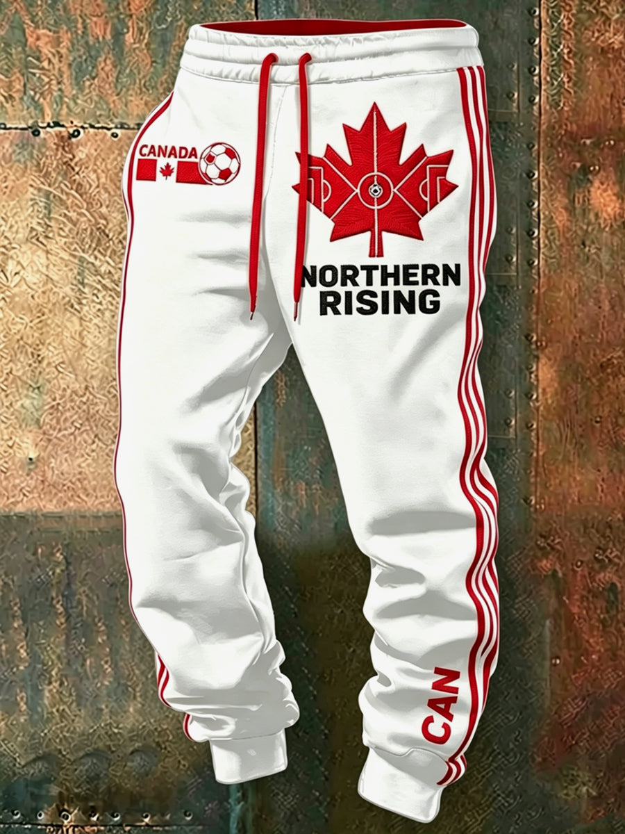 Men's Canada Soccer Printed Drawstring Sports Pants