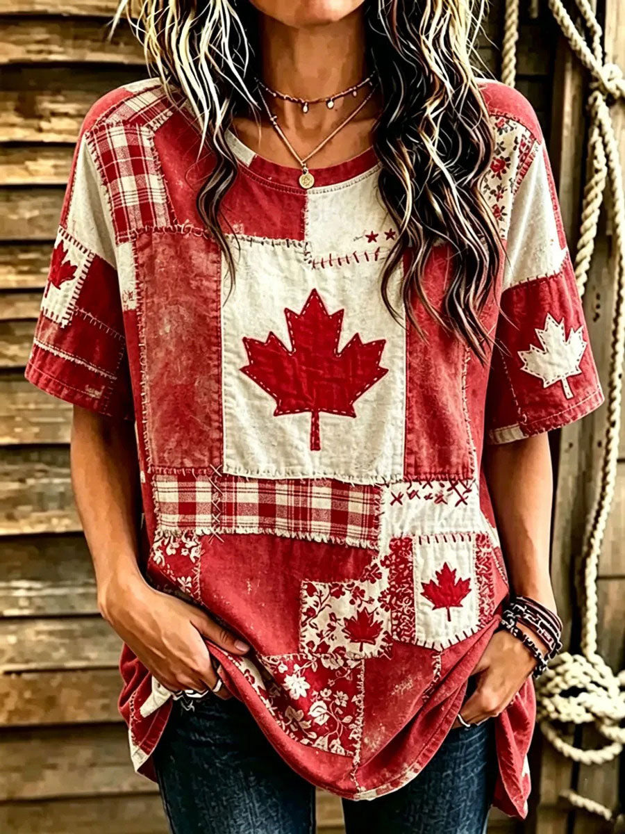 Women's Canada Print Casual T-shirt