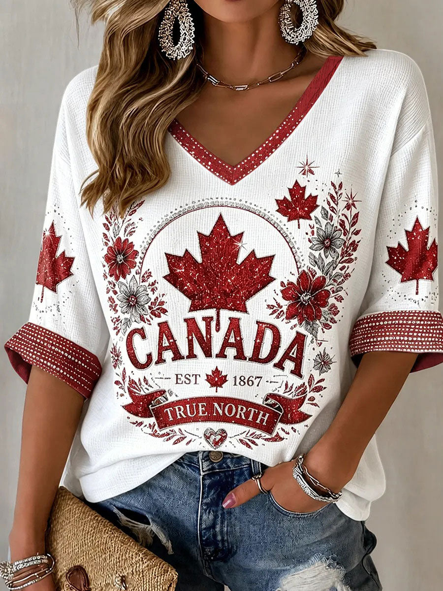 Women's Canada Print Casual T-shirt