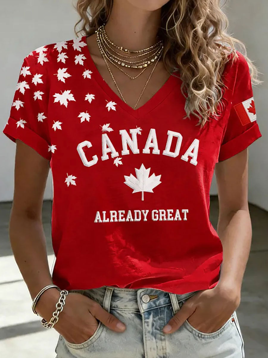 Women's Canada Print Casual T-shirt