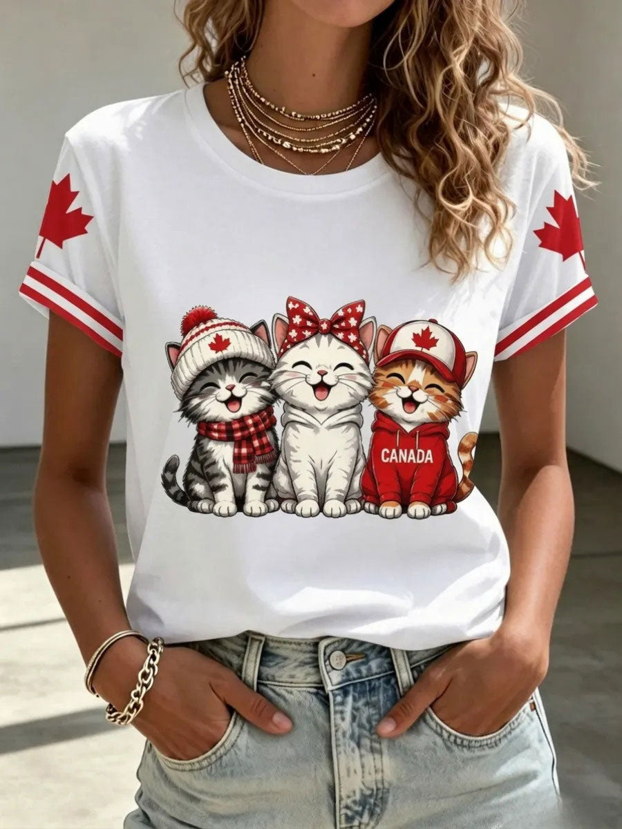 Women's Canada Print Casual T-shirt