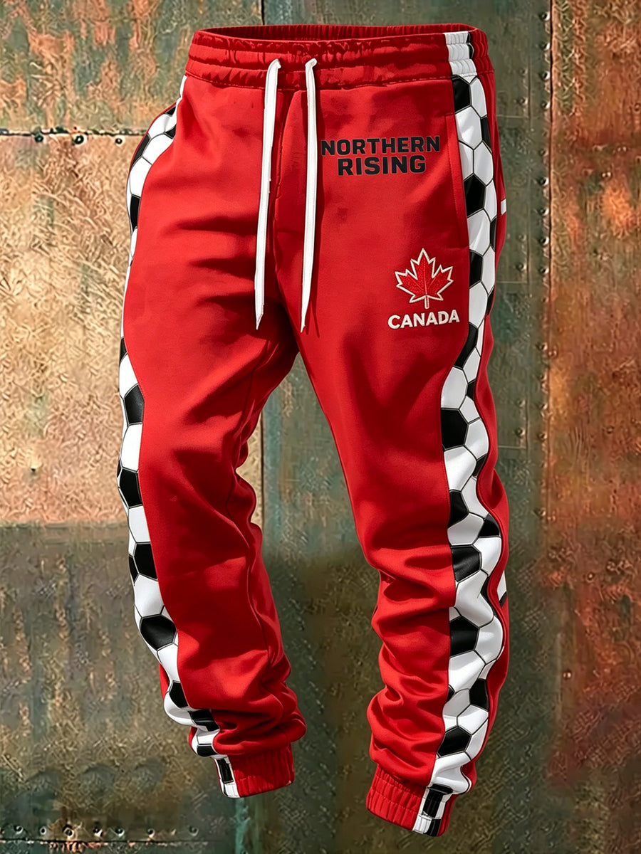 Men's Canada Football Printed Drawstring Sports Pants