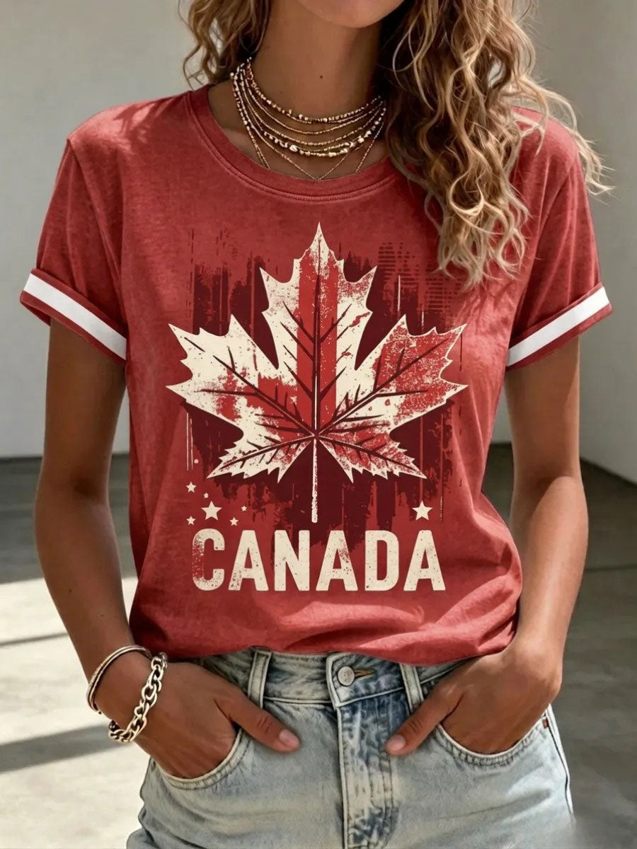 Women's Canada Print Casual T-shirt