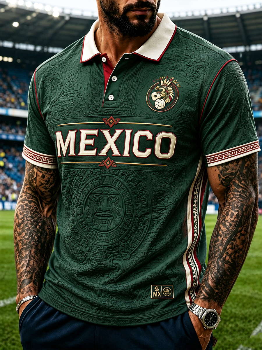 Men's Mexico Football Printed polo shirt