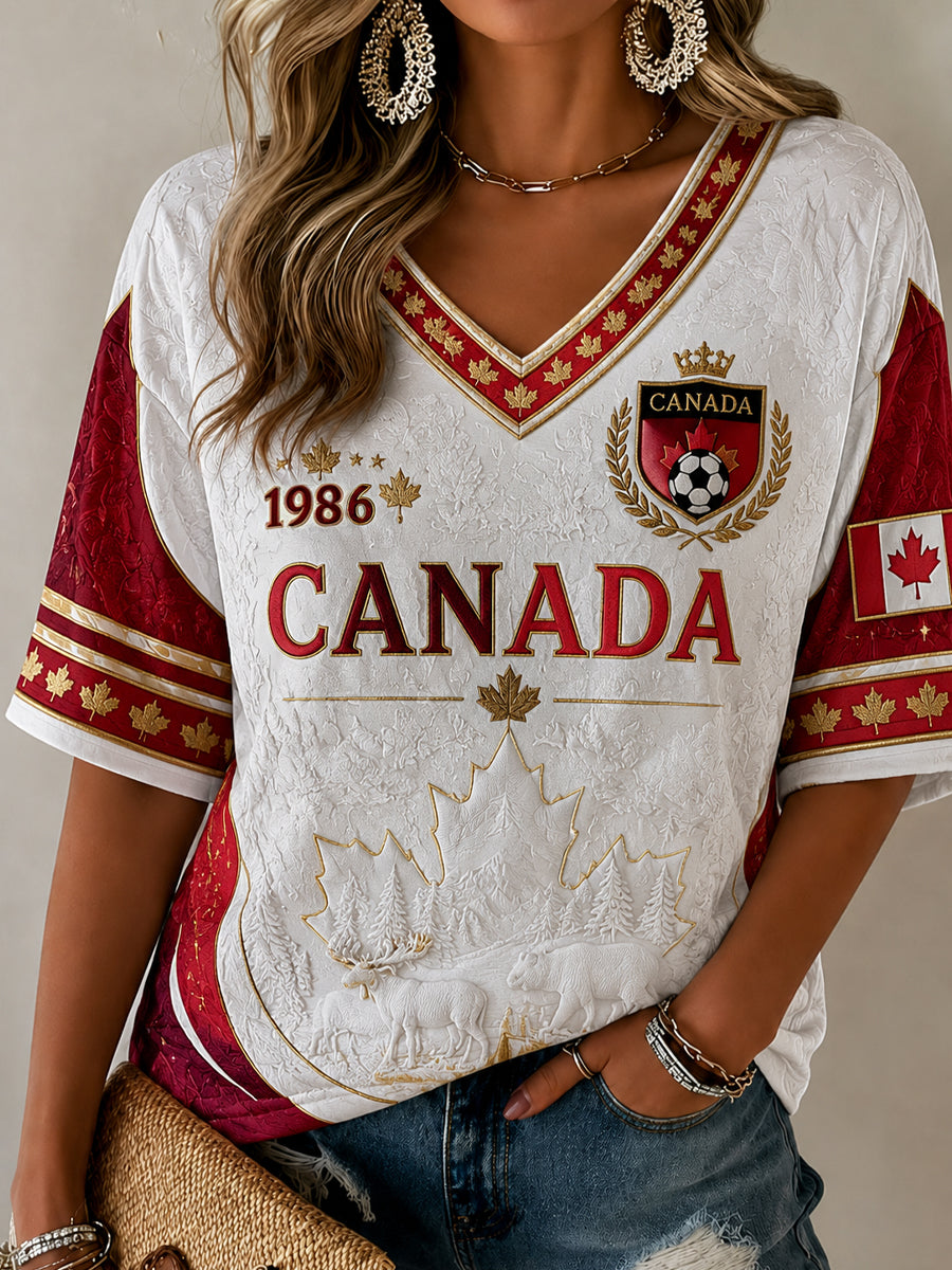 Women's Retro 2026 Canada Soccer Commemorative T-Shirt