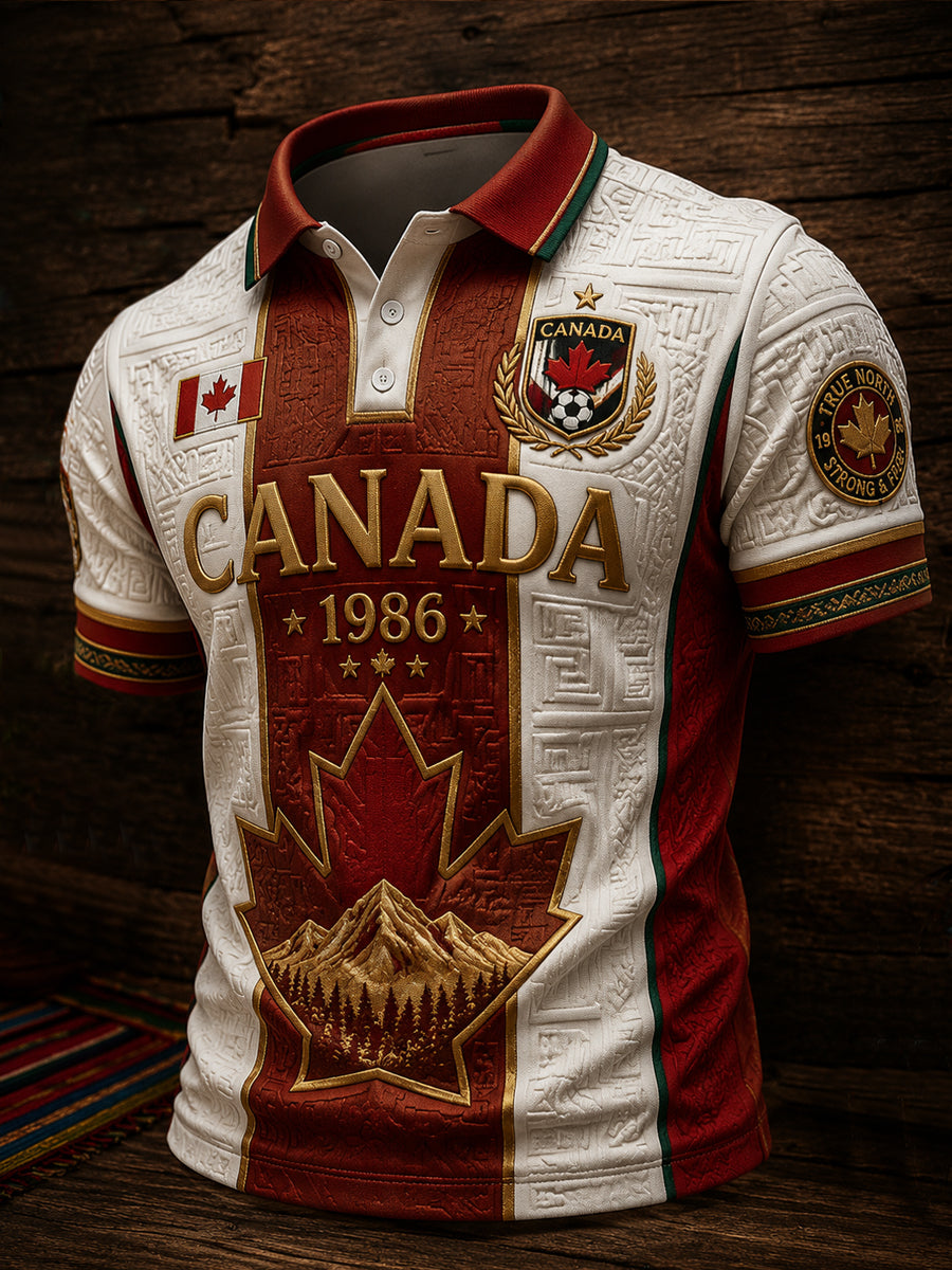 Retro 2026 Canada Soccer Maple Leaf Classic Polo Shirt