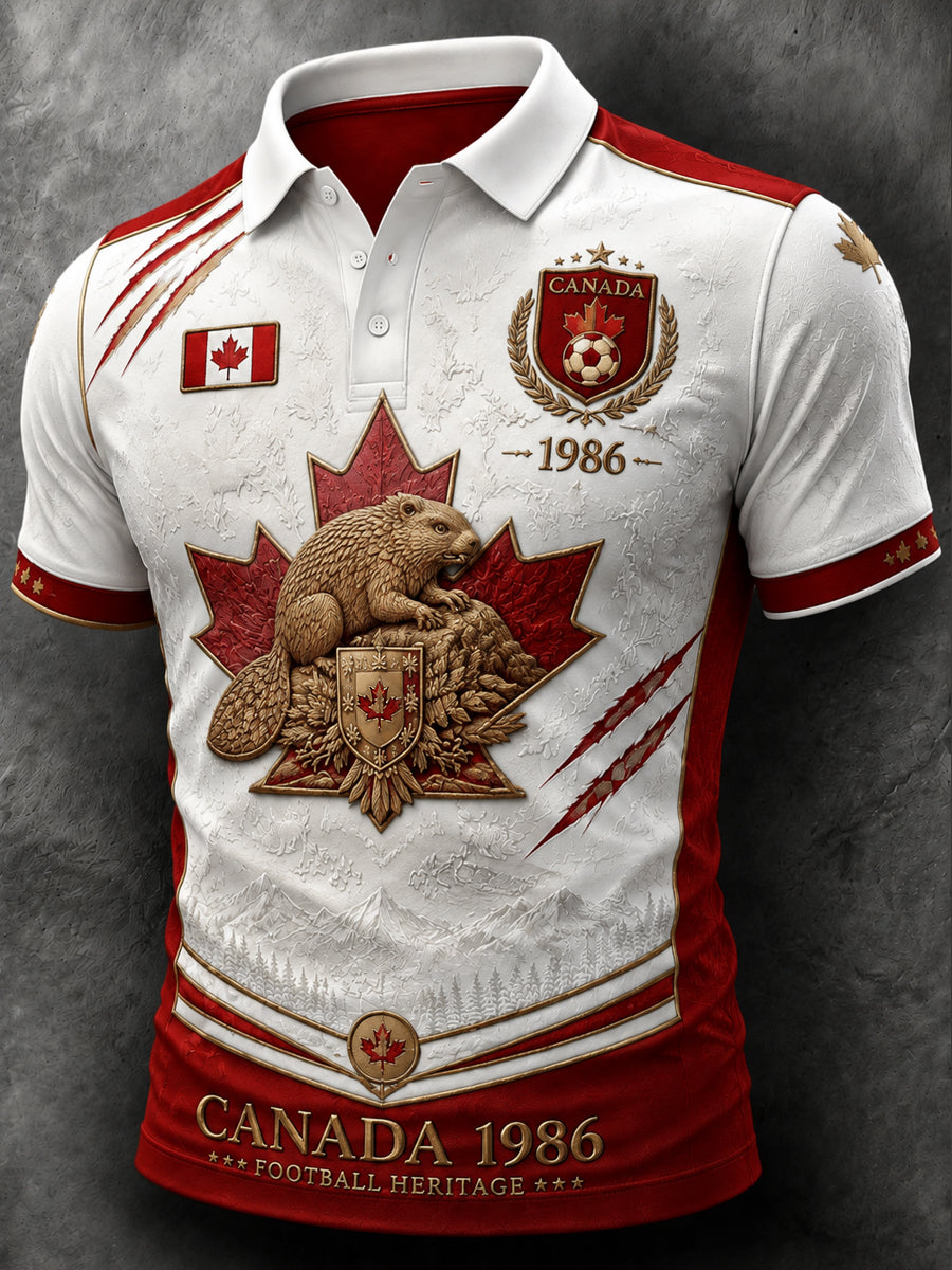 Retro 2026 Canada Soccer Beaver Classic Polo Shirt