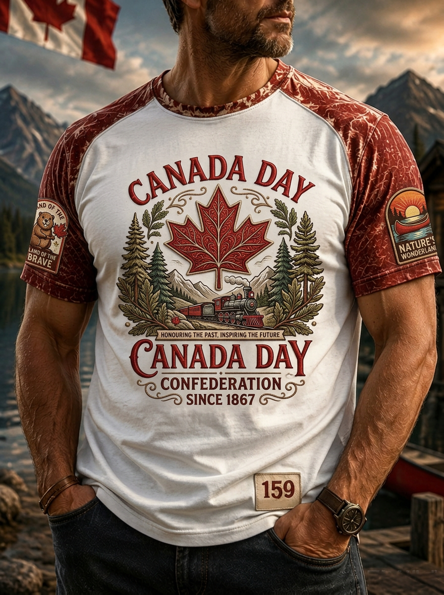 Men's Canada Day Casual Printed T-shirt