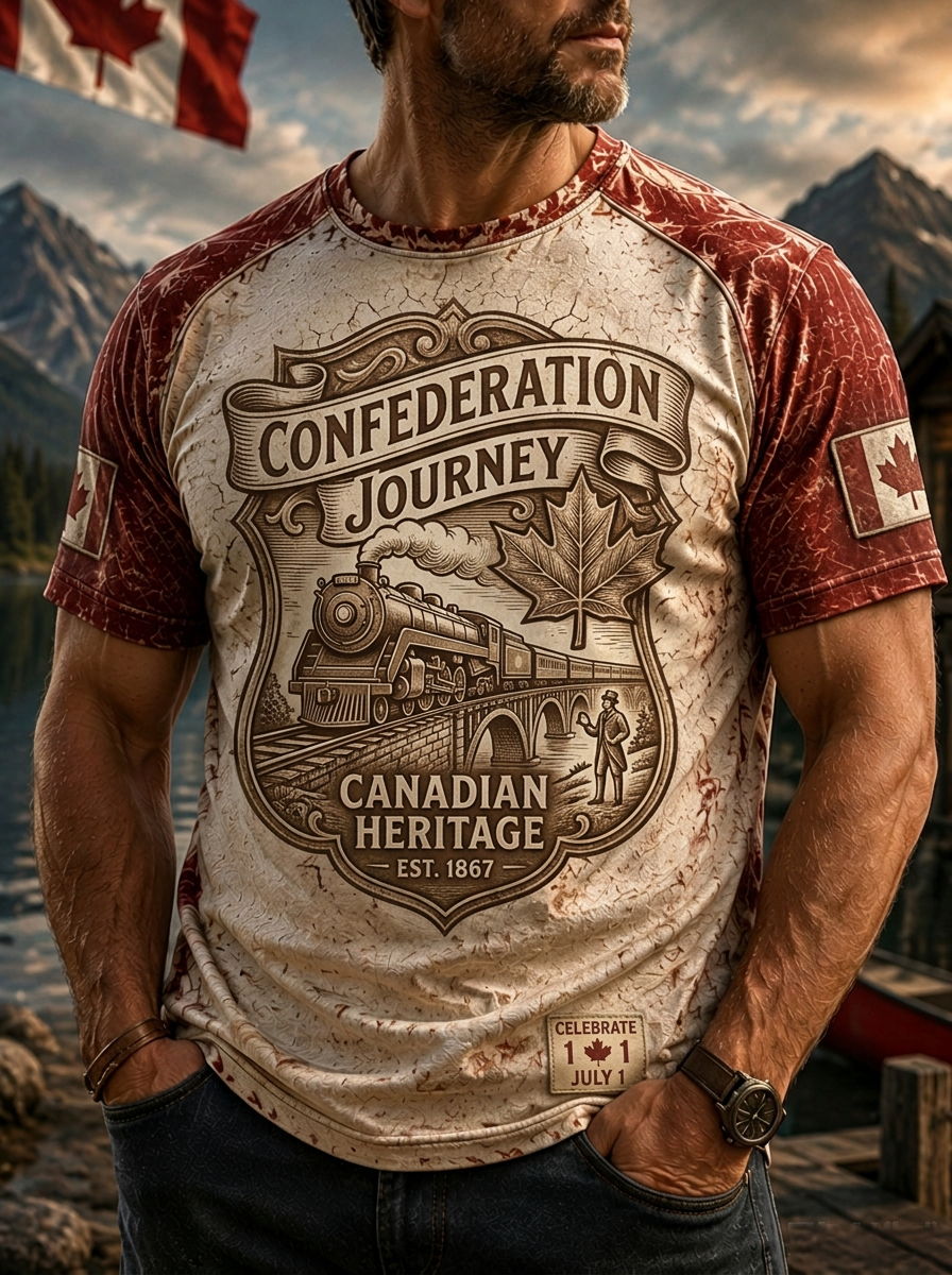 Men's Canada Day Casual Printed T-shirt
